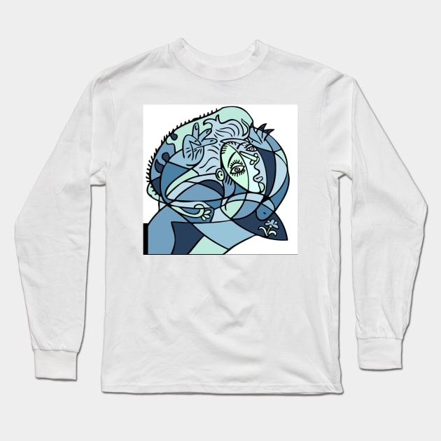 portrait cubism Long Sleeve T-Shirt by MGphotoart